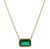Emerald 18k Yellow Gold Bezel Set Chain Necklace
