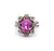 Mid Century French GIA 2.49 Carats Pink Sapphire Diamond 18k White Gold Cluster Ring