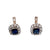 Edwardian Sapphire Diamond Platinum 18k Gold Cluster Earrings