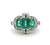 Art Deco Inspired Emerald Diamond Platinum Cocktail Ring