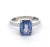 Mid Century French 2.96 Carats Sapphire Platinum Solitaire Ring