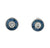 Art Deco Inspired Diamond Sapphire Platinum Target Stud Earrings