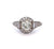 Art Deco Inspired 0.96 Carat Old European Cut Diamond Platinum Ring
