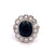 Edwardian GIA Australian Dark Blue Sapphire Diamond Platinum 14k Gold Cluster Ring