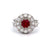 Mid Century French 1.14 Carats Ruby Diamond Platinum Cocktail Ring