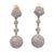 Vintage Diamond 18 Karat Two Tone Gold Pave Ball Dangle Earrings