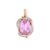 Vintage Kunzite Diamond 18 Karat Yellow Gold Platinum Pendant