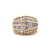 Vintage Italian Diamond 18k Yellow Gold Dome Ring