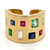 Vintage Gemstone Diamond 14 Karat Yellow Gold Cigar Band