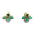 Vintage Turquoise Diamond 18 Karat Yellow Gold Stud Earrings