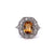 Art Deco Citrine Diamond 14 Karat White Gold Cluster Ring