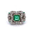 Art Deco Emerald Diamond Platinum Cocktail Ring