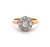 Antique French Diamond Platinum 18k Yellow Gold Cluster Ring
