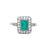 Art Deco Inspired 0.64 Carat Emerald Diamond Platinum Ring