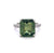 GIA 7.03 Carats No Heat Yellowish Green Sapphire Diamond Platinum Ring