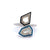 GIA 2.04 Carat Total Weight Kite Cut Diamond 18k White Gold Enamel Ring