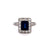 Art Deco Inspired 1.84 Carats Sapphire Diamond Platinum Cluster Ring