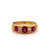 Late Victorian Ruby Diamond 14 Karat Yellow Gold Five Stone Ring