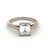 Mid Century French GIA 1.54 Carats Emerald Cut Diamond 18k White Gold Solitaire Ring