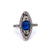 Edwardian J.E. Caldwell Sapphire Diamond Platinum Navette Dinner Ring