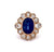 Edwardian GIA 10 Carats Ceylon Sapphire Diamond 18k Gold Cluster Ring
