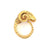 Mid Century Etruscan Style 18 Karat Yellow Gold Ram Head Ring