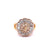 Edwardian GIA 2.37 Carats Fancy Color Diamond 14k Yellow Rose Gold Cluster Ring