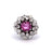 Mid Century 2.04 Carats Pink Sapphire Diamond Platinum Cluster Ring