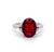 Vintage 3.55 Carats Red Spinel Diamond Platinum Ring