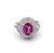 Vintage 1.88 Carats Pink Sapphire Diamond Platinum Cluster Ring