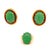 Mid Century Gumps Jade 18k Yellow Gold Earrings and Ring Set