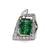 Vintage 12.86 Carats Green Tourmaline Diamond 14k Two Tone Gold Cocktail Ring