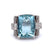 Mid Century Aquamarine Diamond Platinum Cocktail Ring