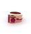 Retro French 1.33 Carats Ruby 18 Karat Rose Gold Platinum Tank Ring