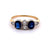 Edwardian Sapphire Diamond 14k Yellow Gold Platinum Ring