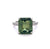 GIA 7.03 Carats No Heat Yellowish Green Sapphire Diamond Platinum Ring