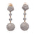 Vintage Diamond 18 Karat Two Tone Gold Pave Ball Dangle Earrings