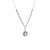 Art Deco Inspired 0.10 Carat Pear Shape Diamond Emerald Platinum Drop Necklace
