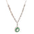 Art Deco Inspired 0.10 Carat Pear Shape Diamond Emerald Platinum Drop Necklace