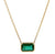Emerald 18k Yellow Gold Bezel Set Chain Necklace