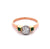 Mid Century Russian Diamond Emerald 14k Rose Gold Platinum Ring