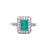 Art Deco Inspired 0.64 Carat Emerald Diamond Platinum Ring