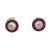 Art Deco Inspired Diamond Ruby Platinum Target Stud Earrings