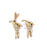 Vintage Jose Hess Diamond 14k Yellow Gold Golfers Pendant Set