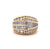 Vintage Italian Diamond 18k Yellow Gold Dome Ring