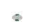 Art Deco Inspired Diamond Emerald Platinum Filigree Ring