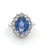 6.65 Carats Sapphire Diamond Platinum Cluster Ring