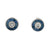 Art Deco Inspired Diamond Sapphire Platinum Target Stud Earrings