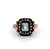Antique Inspired Aquamarine Silver 14 Karat Yellow Gold Ring