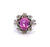 Mid Century French GIA 2.49 Carats Pink Sapphire Diamond 18k White Gold Cluster Ring